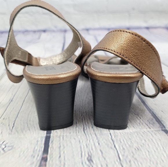 ARCHE | metallic leather open toe strappy heeled sandals - Picture 7 of 12